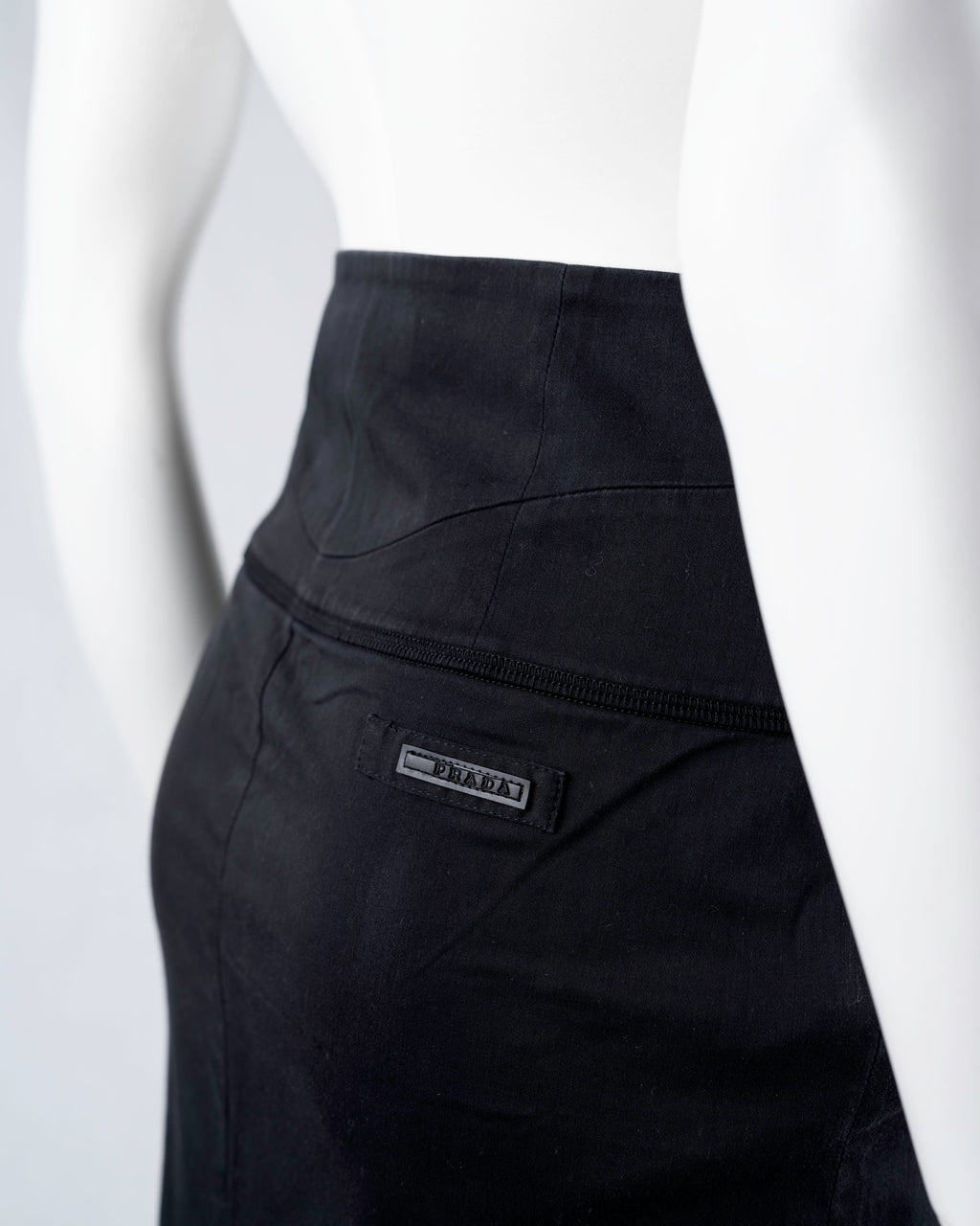 Prada Black High-Waist Pencil Skirt with Side Zip