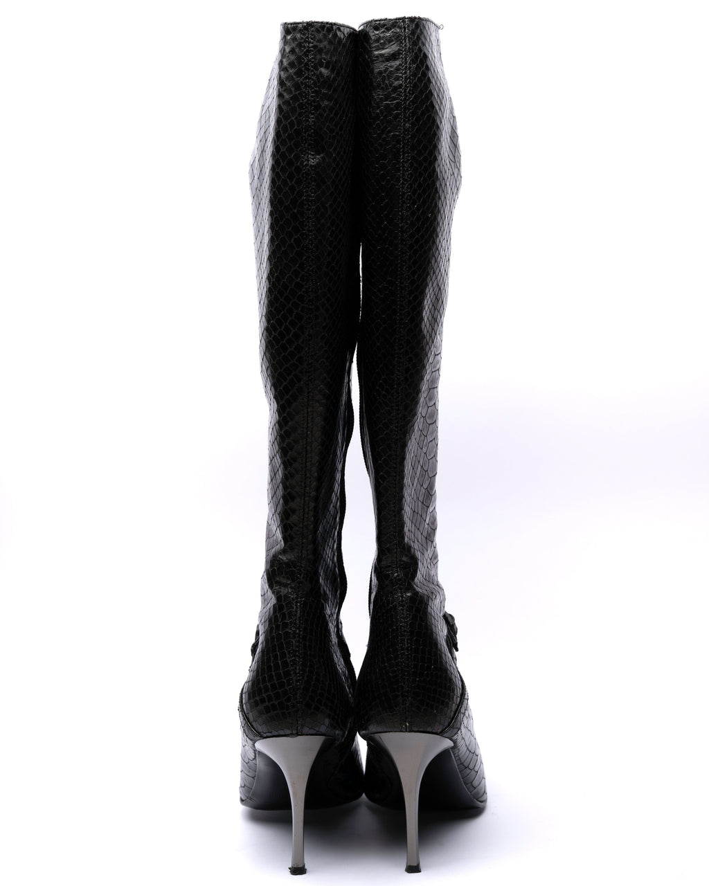 Kalliste Snake-Embossed Leather Knee-High Boots
