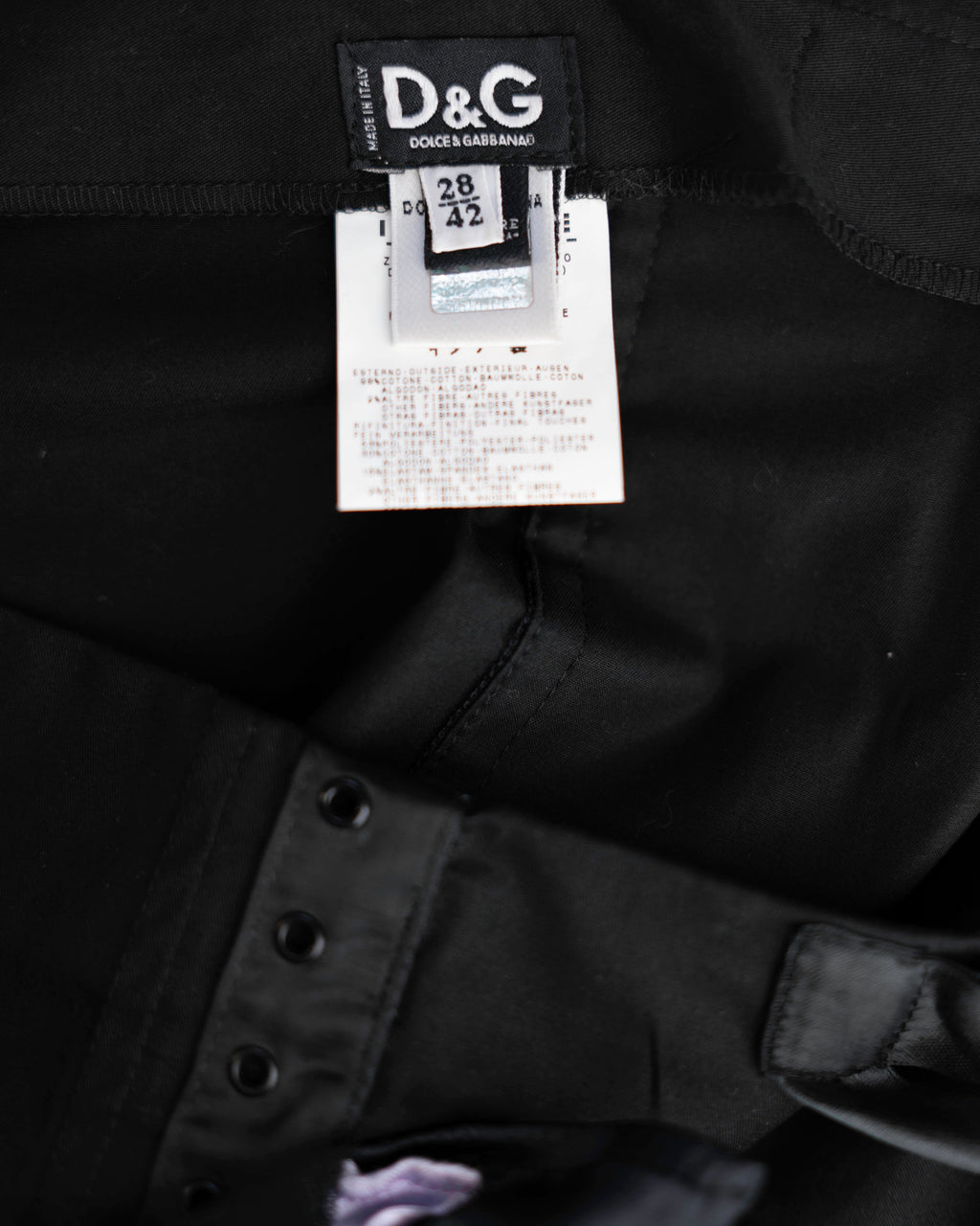D&G Dolce & Gabbana Black Cotton A-Line Skirt