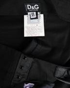 D&G Dolce & Gabbana Black Cotton A-Line Skirt