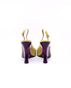 Emporio Armani Patent Leather Lucite Wedge Slingbacks