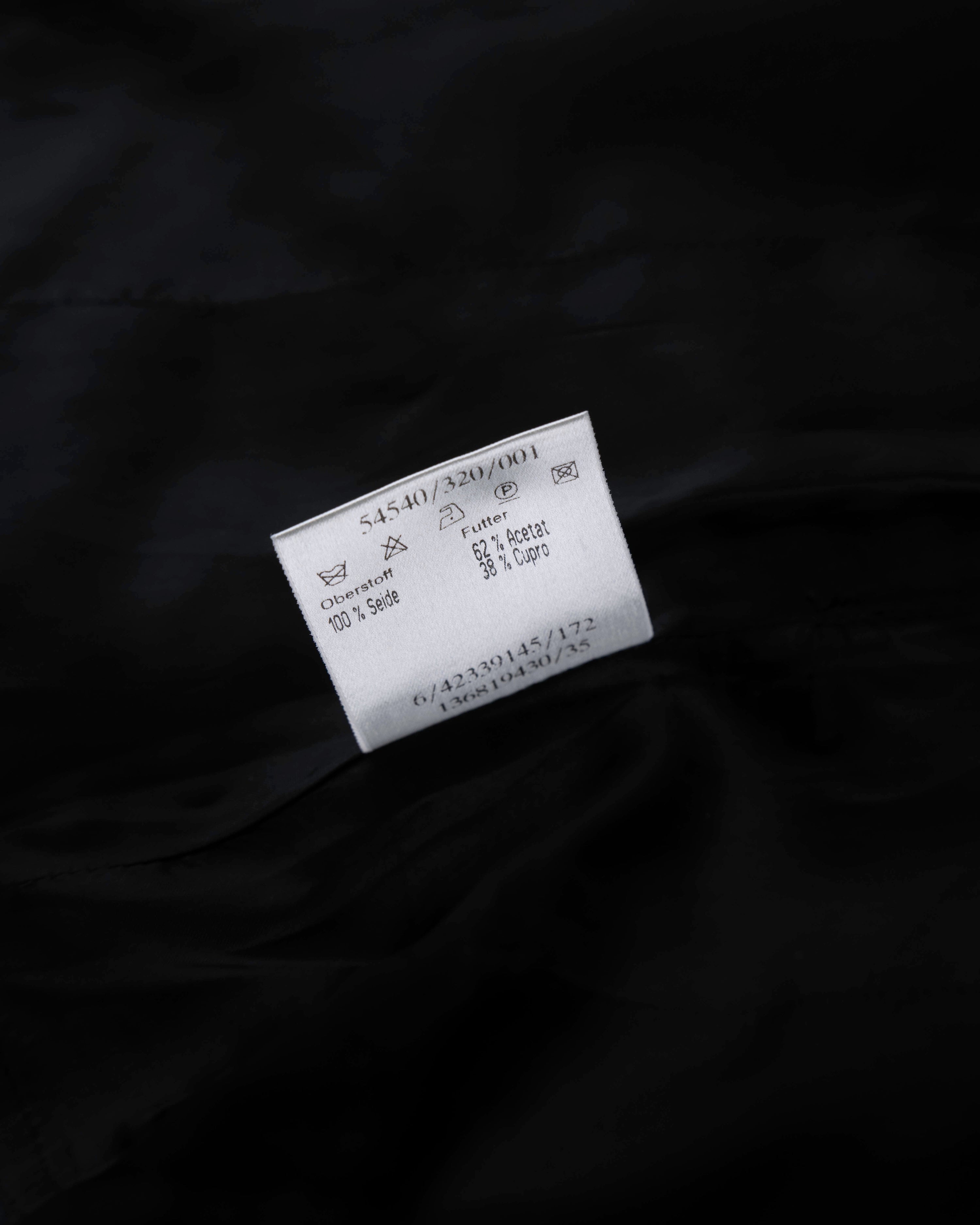 René Lezard Navy Silk Corset Top with Side Zip