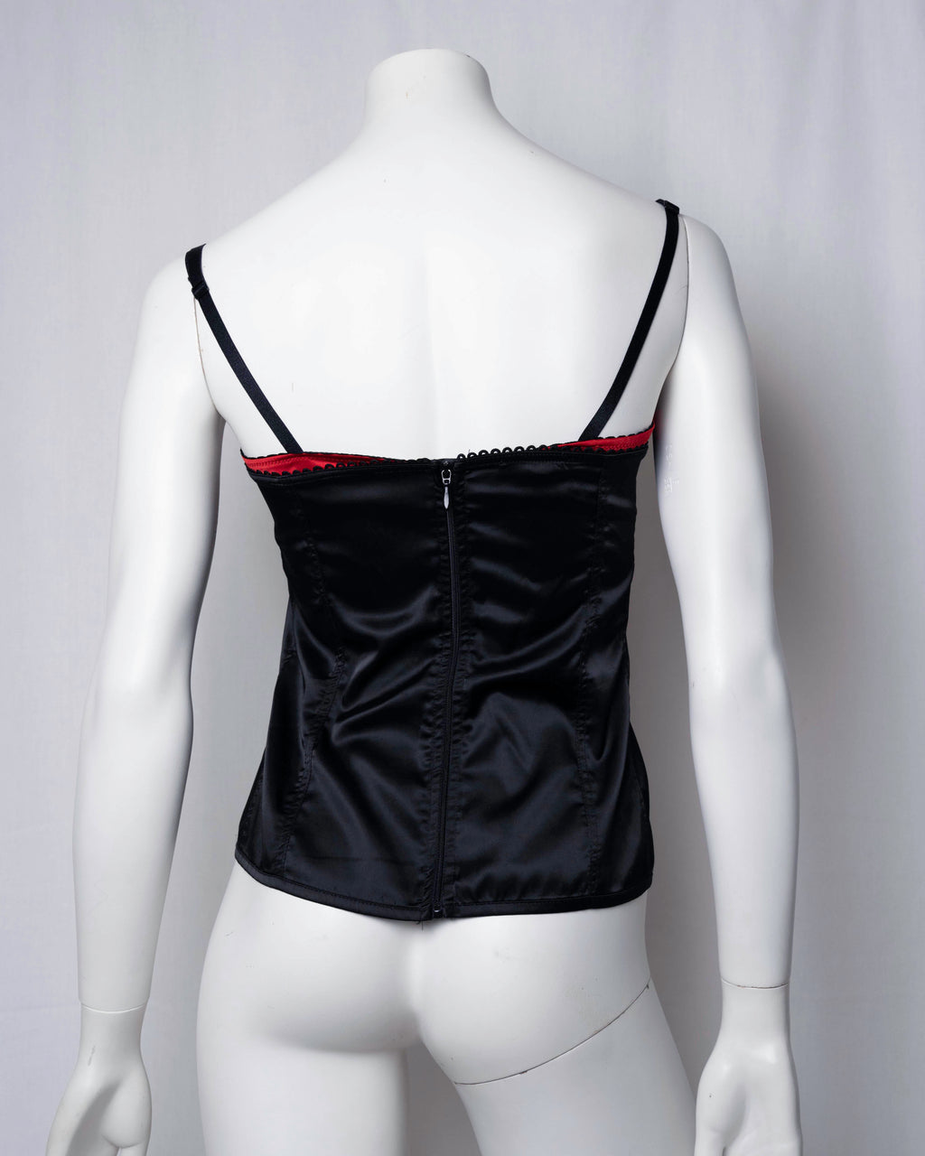 Denny Rose Black Satin Two-Piece Set Top & Bustier