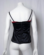 Denny Rose Black Satin Two-Piece Set Top & Bustier