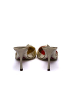 Betty Flowers Gold Leather Mules