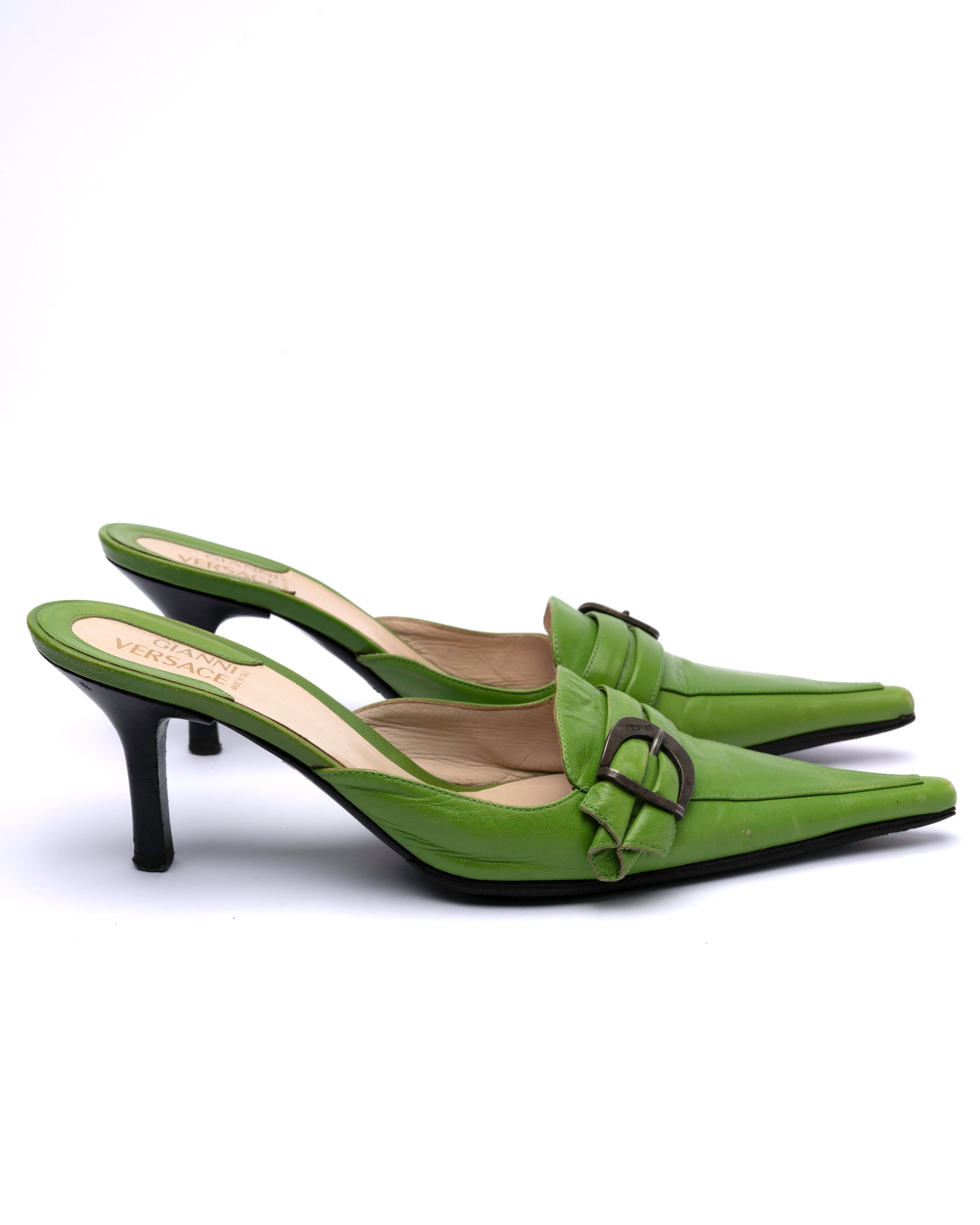 Gianni Versace Leather Mule Heels