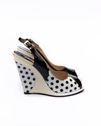Luciano Padovan Polka Dot Wedge Slingbacks