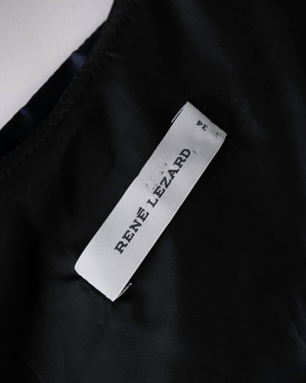 René Lezard Navy Silk Corset Top with Side Zip