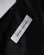 René Lezard Navy Silk Corset Top with Side Zip
