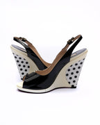 Luciano Padovan Polka Dot Wedge Slingbacks