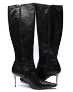 Kalliste Snake-Embossed Leather Knee-High Boots