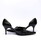 Any Leather Pointed buckle Pumps