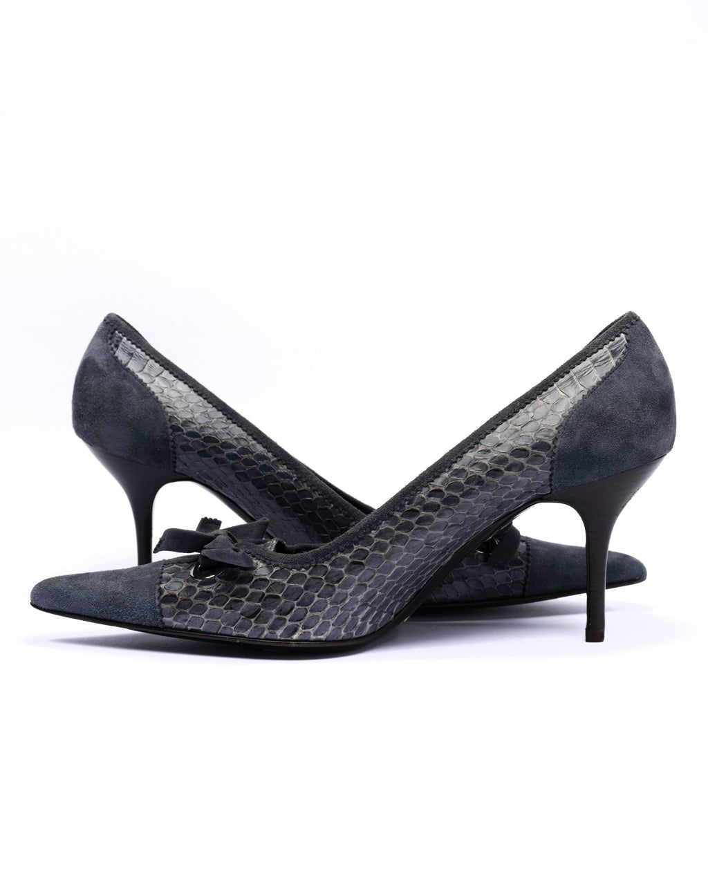 Dolce & Gabbana Suede & Leather Bow Pumps