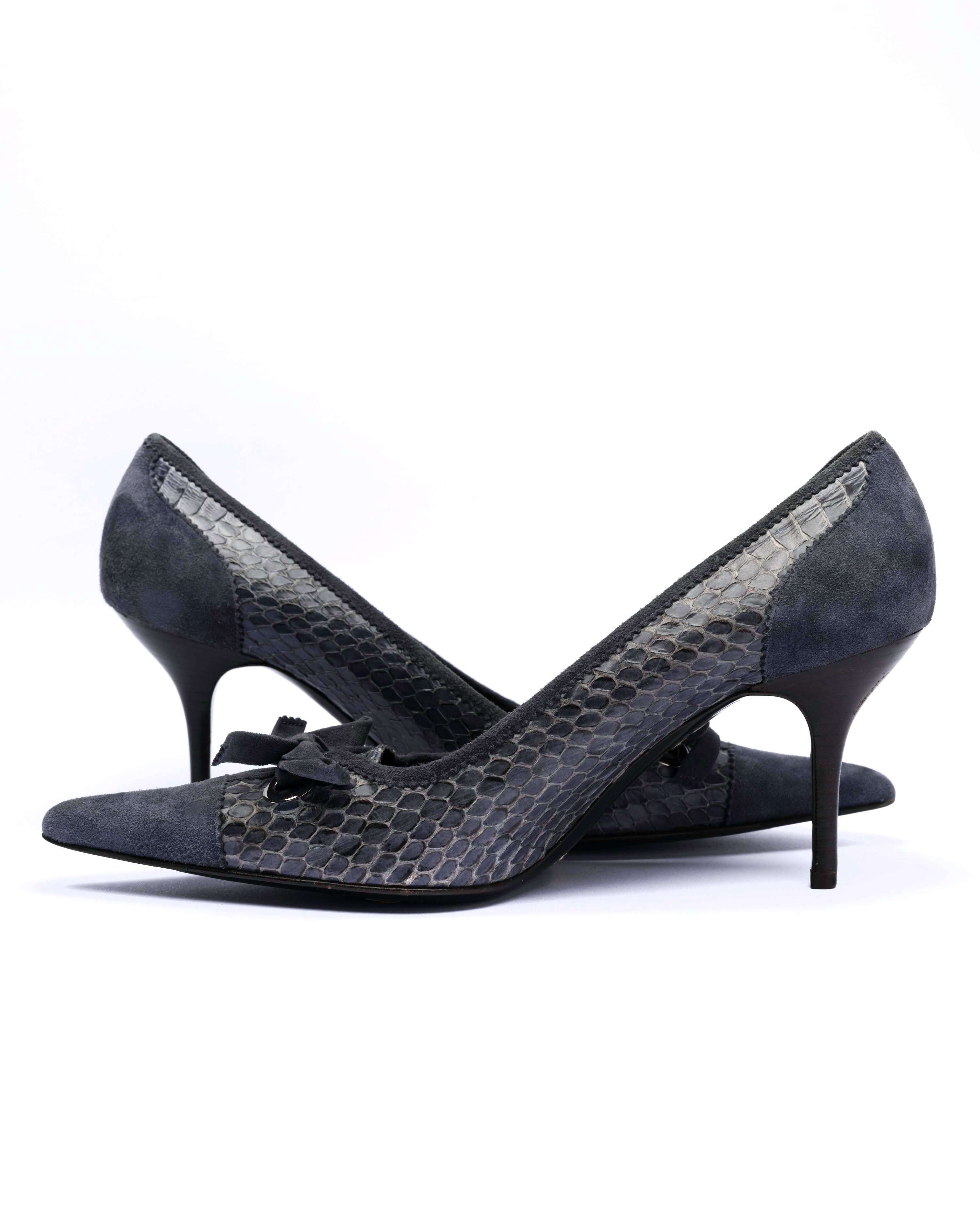 Dolce & Gabbana Suede & Leather Bow Pumps