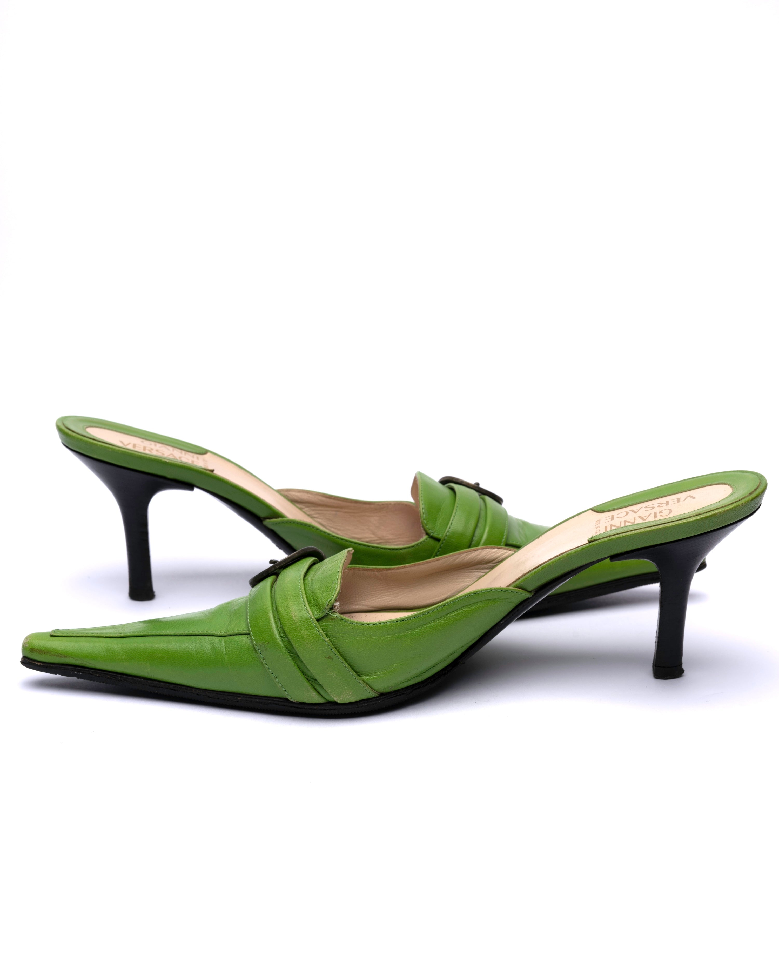 Gianni Versace Leather Mule Heels