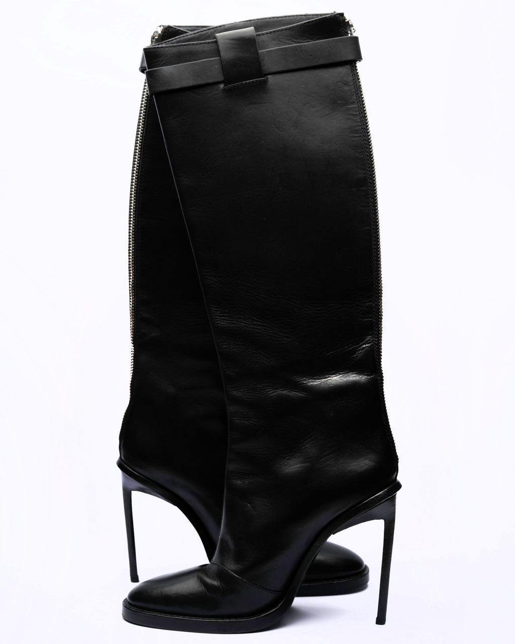 Ann Demeulemeester Herbst 2023 Kniehohe Stiefel mit Stilettoabsatz