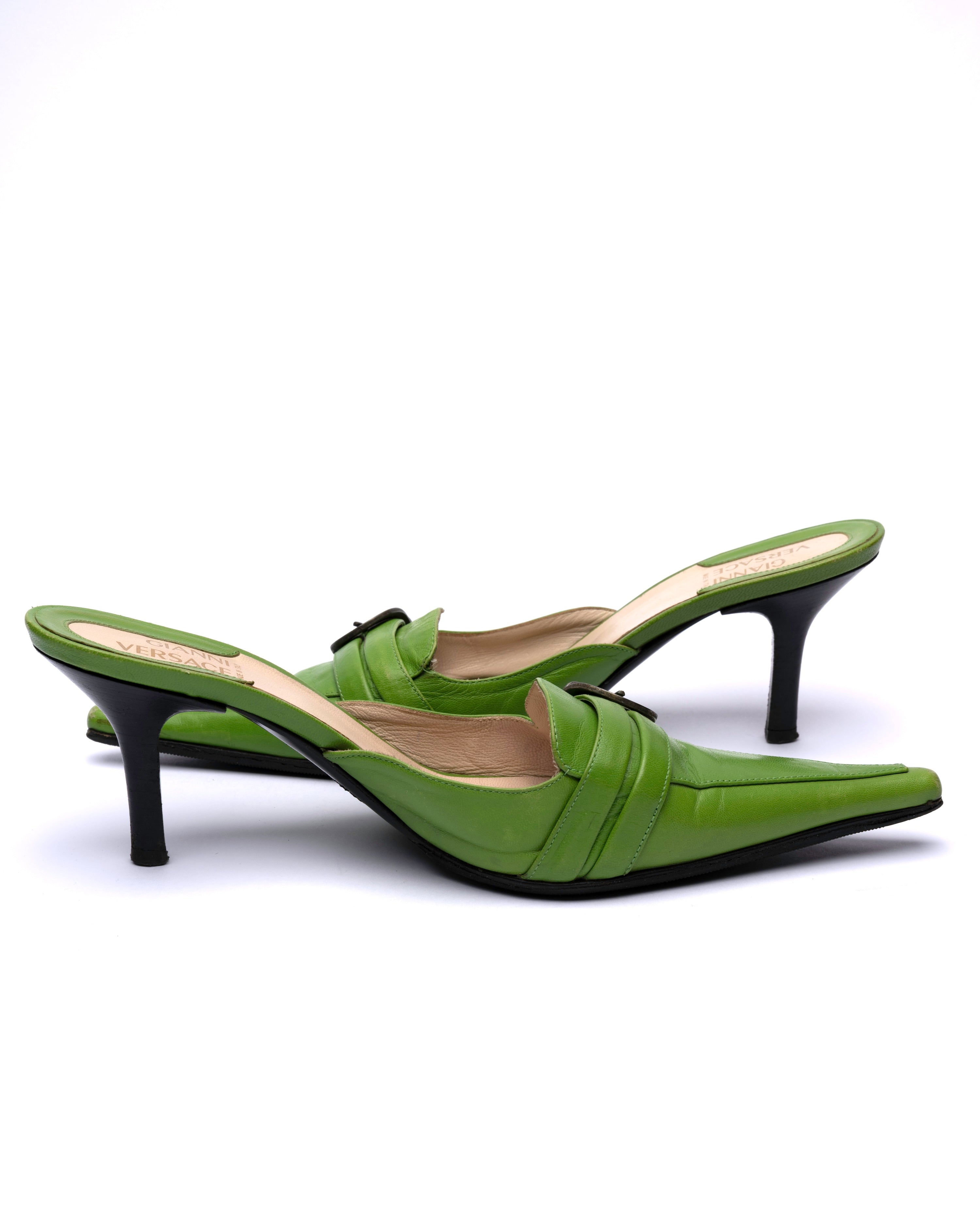 Gianni Versace Leather Mule Heels