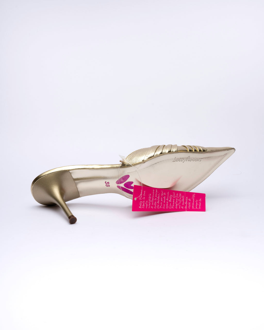Betty Flowers Gold Leather Mules