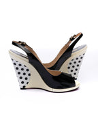Luciano Padovan Polka Dot Wedge Slingbacks