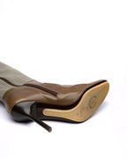 Pollini Canvas & Leather Knee-High Boots
