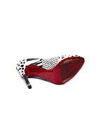 Christian Louboutin Python/ Polka Dot Print Peep-Toe Pumps