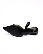Moschino Plaid Patent Leather Slingback Heels