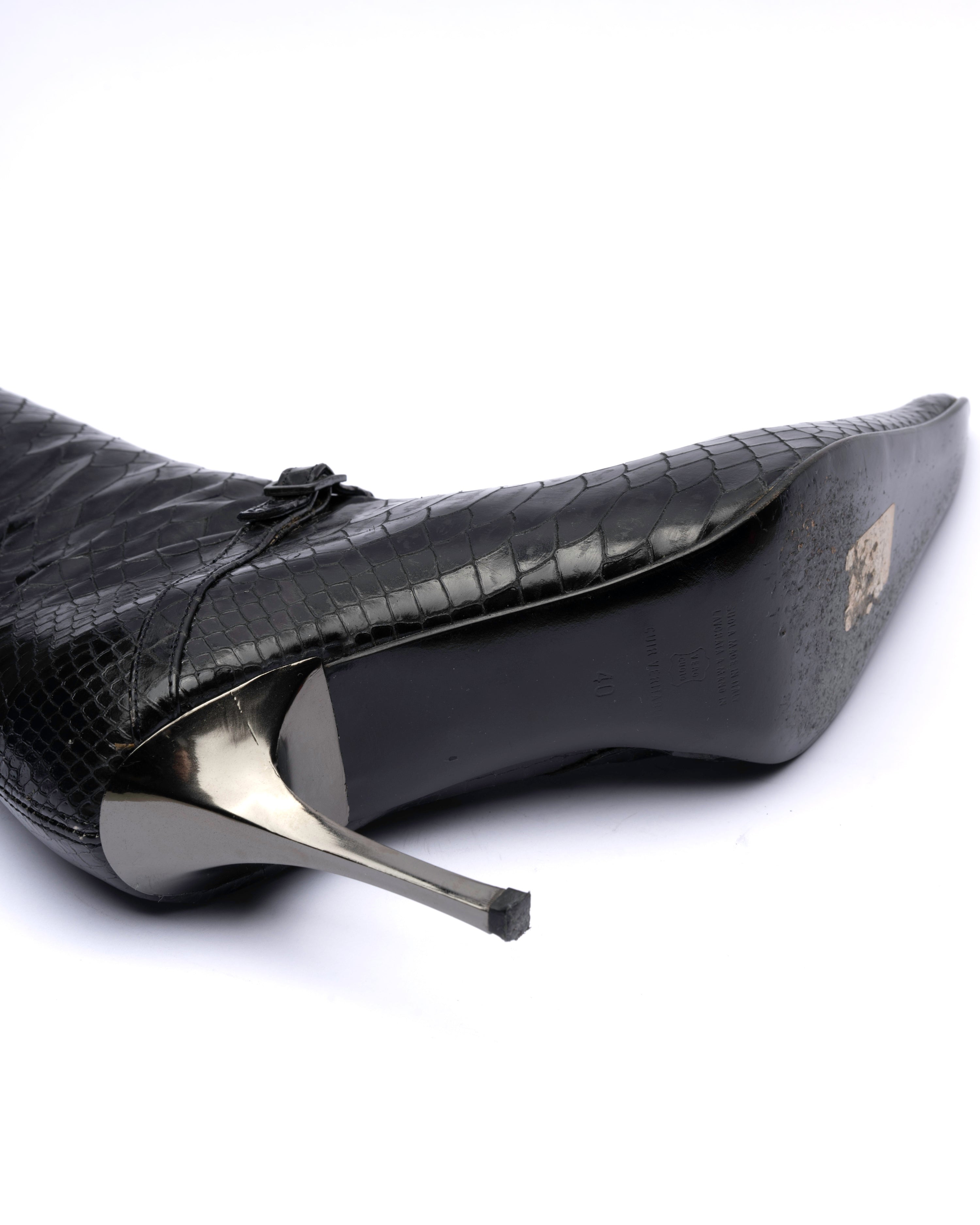 Kalliste Snake-Embossed Leather Knee-High Boots