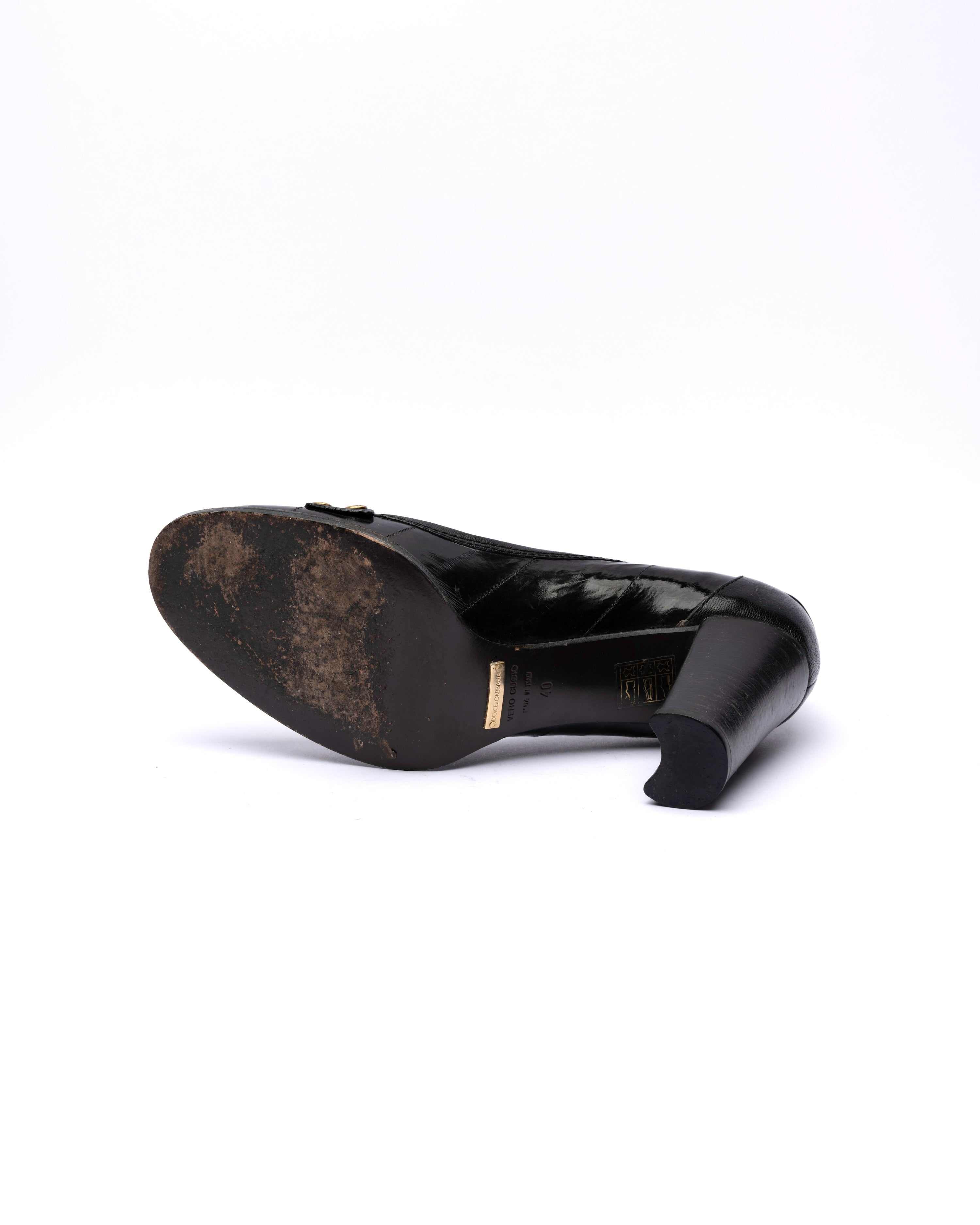 Dolce & Gabbana Leather Loafer Heels